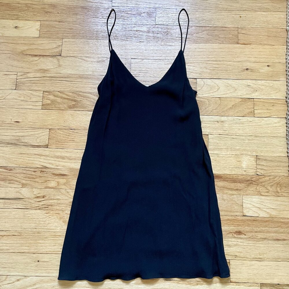 Aritzia Wilfred Free Black Slip Mini Vivienne Camisole Cami Dress, Sz XS